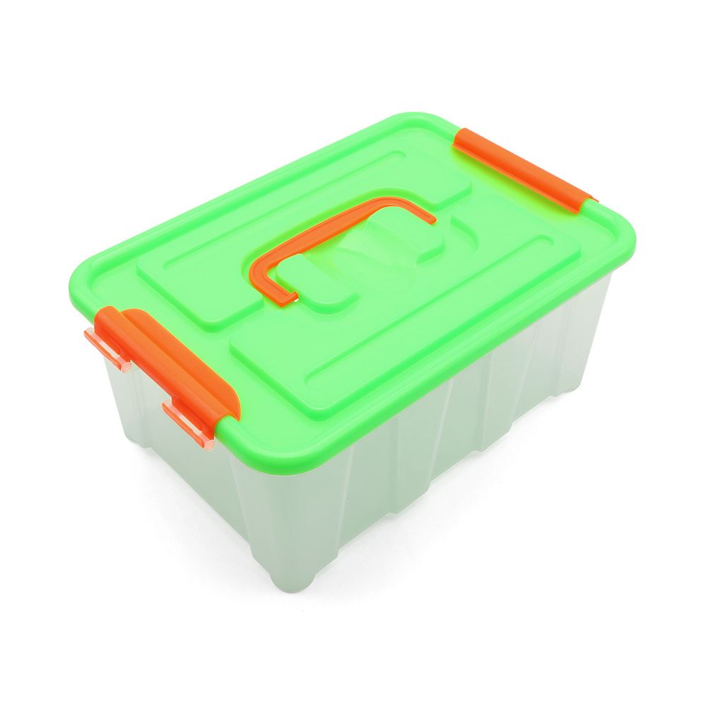 Контейнер для хранения пластмассовый с крышкой и ручками 4л, 285х190х120 мм, светло-зеленый