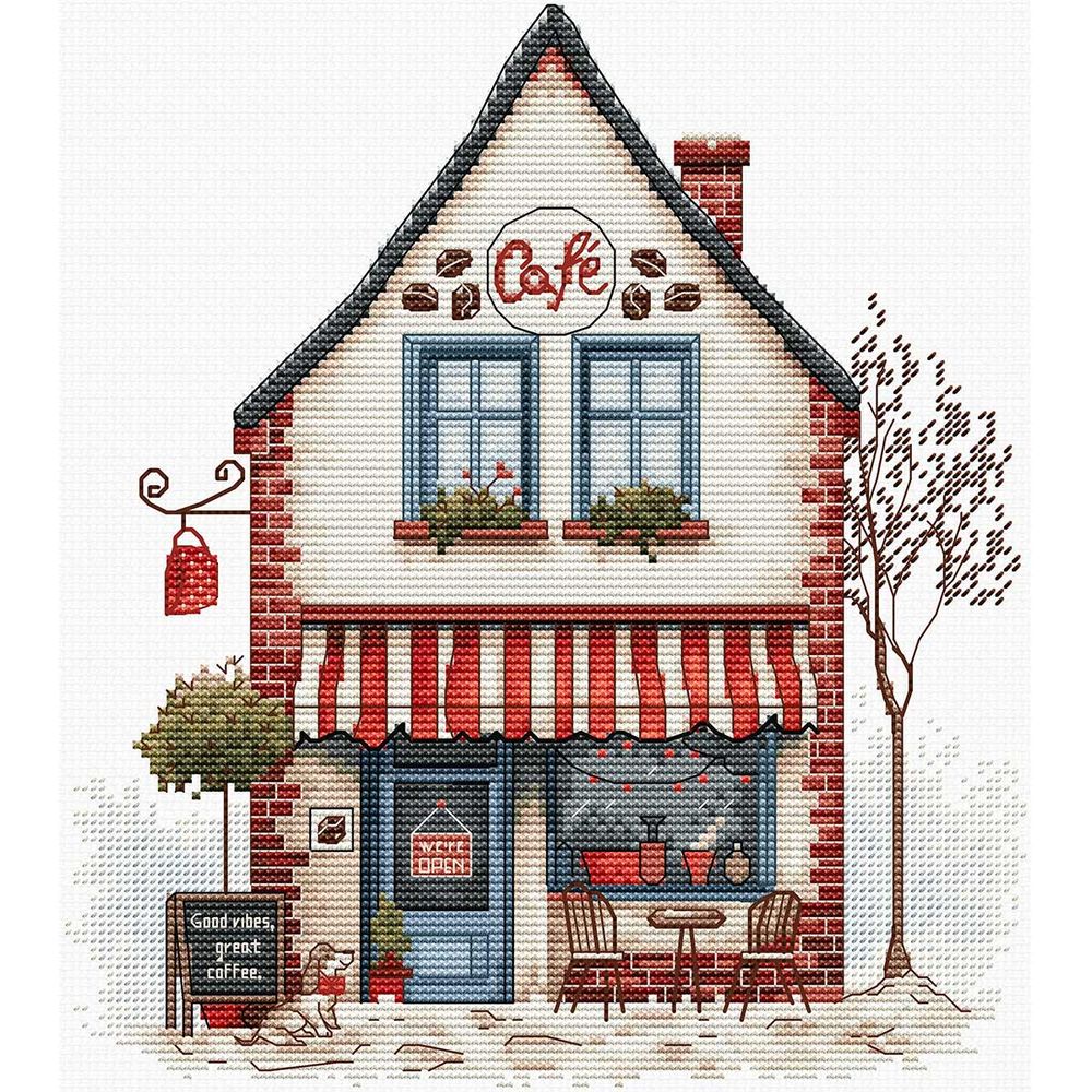 Набор для вышивания нитками Luca-S B1427, Добро пожаловать в кафе!, 18х20см