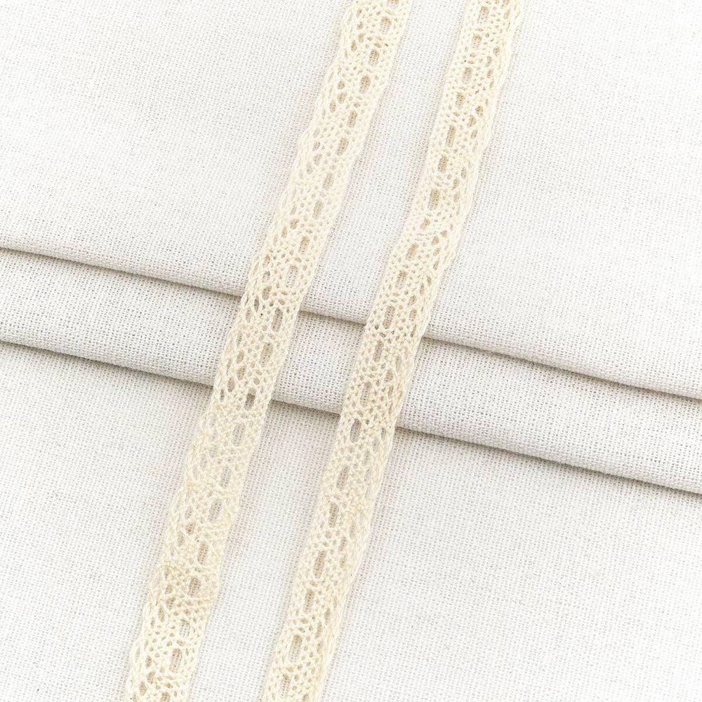 Тесьма отделочная 12 мм / 18.2 метра, А6469 хлопок, вязаная, бежевый, 21221