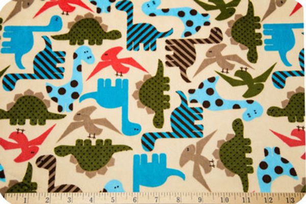 Плюш (ткань) Peppy Urban Zoologie 440 г/м², 48х48 см, dino cherry