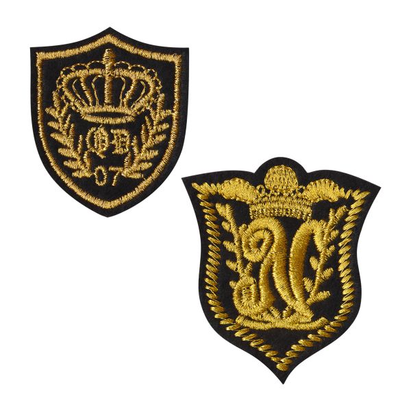 Термоаппликация №02, 2 шт, 02-202 Эмблемы с короной 6х5.5 см, Gamma ETF-M