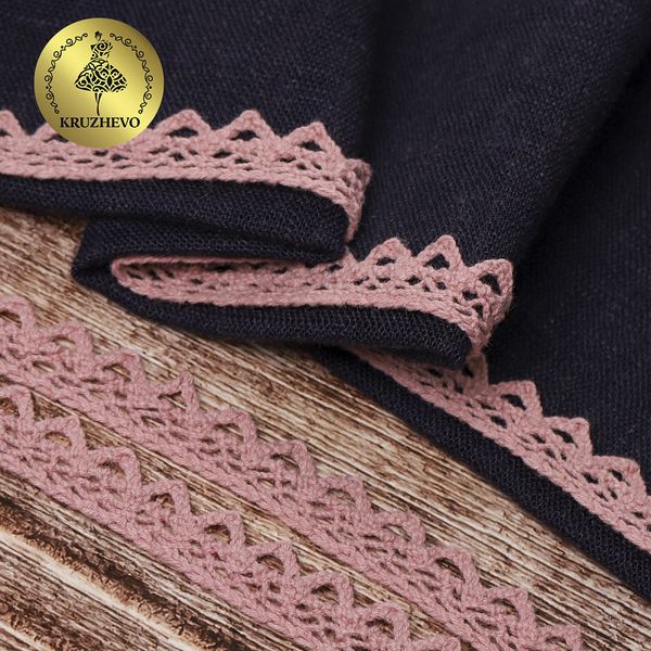 Кружево вязаное (тесьма) 10 мм / 10 метров, 5036.32 цв.32 розовый, Kruzhevo