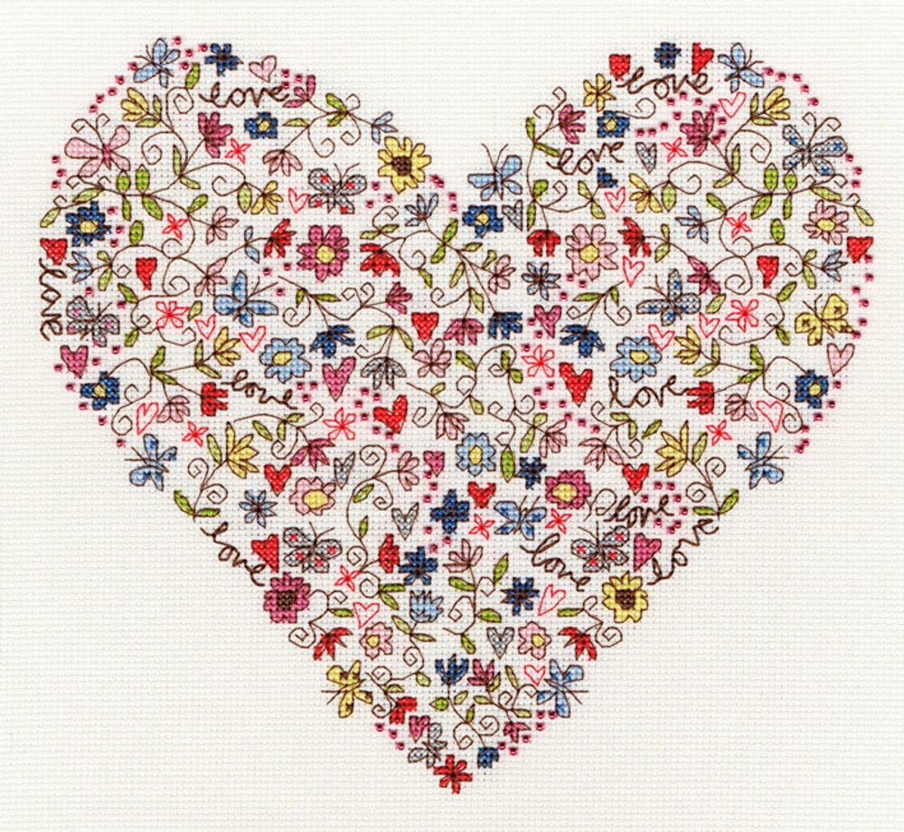 Bothy Threads, Love Heart (Любимое сердце), 24х26 см /TOS/