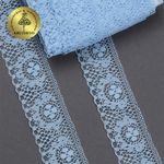 Кружево отделочное в стиле "трикотаж" 40 мм, диз. 277, цв.05 голубой, уп. 27,4 м