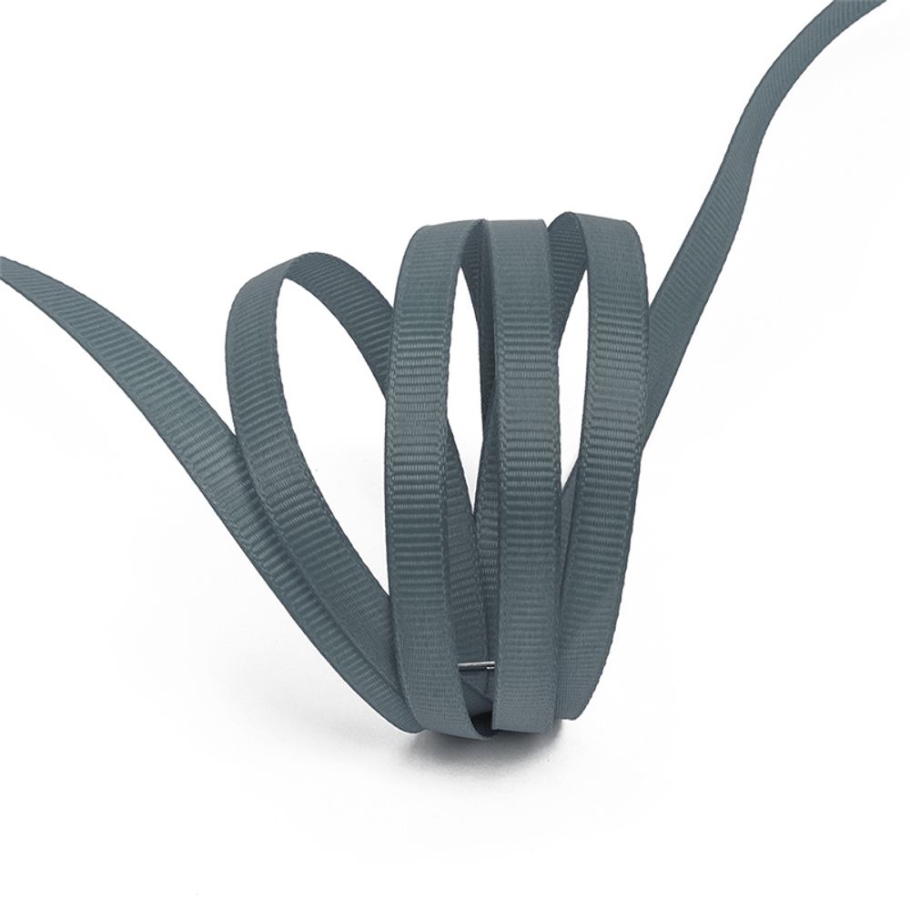 Лента репсовая (в рубчик) 6.0 мм, цв. 077 т.серый уп.27.4м