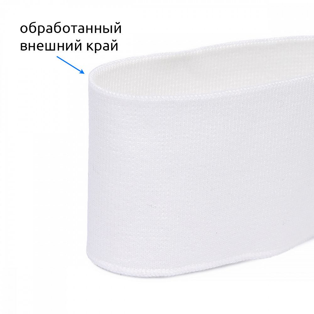 Подвяз (довяз) трикотажный 6.0х80 см, TBY.73099, 100% п/э, цв.белый, уп.5 шт