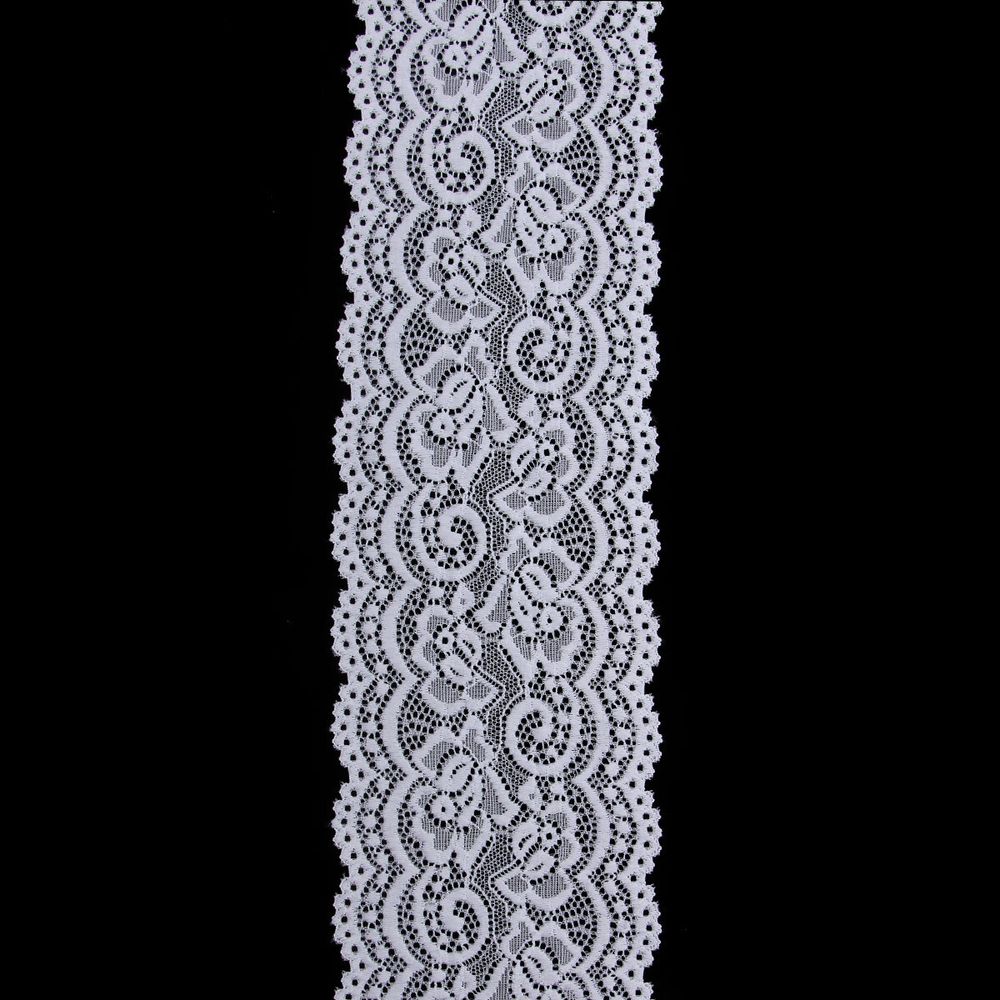 Кружево эластичное (стрейч) 100 мм / 13.71 метров, C501 белый