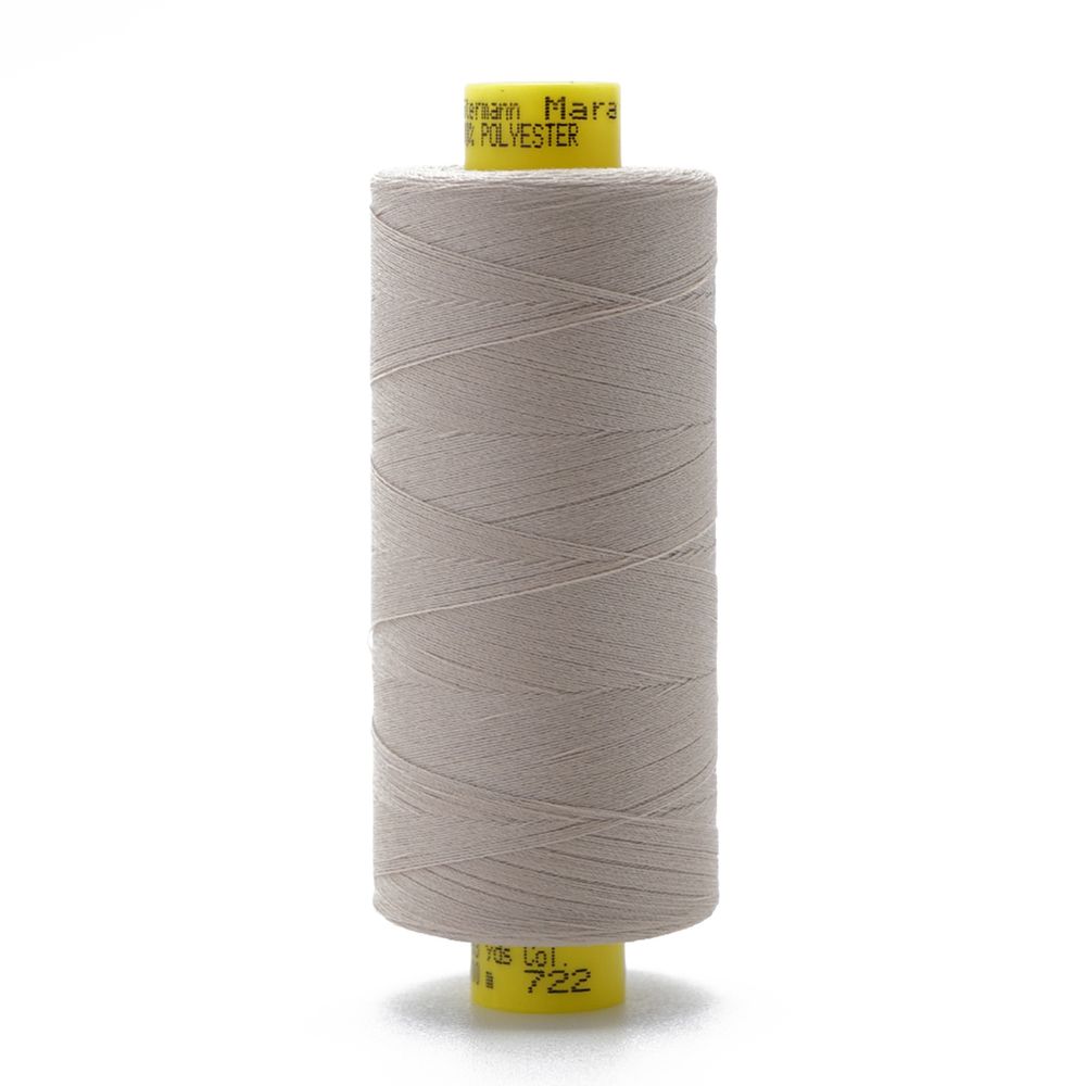 Нитка особо тонкая Gutermann Mara №150 (150/2), 1000 м, 713953, цв. 722 светло-бежевый, 1 катушка