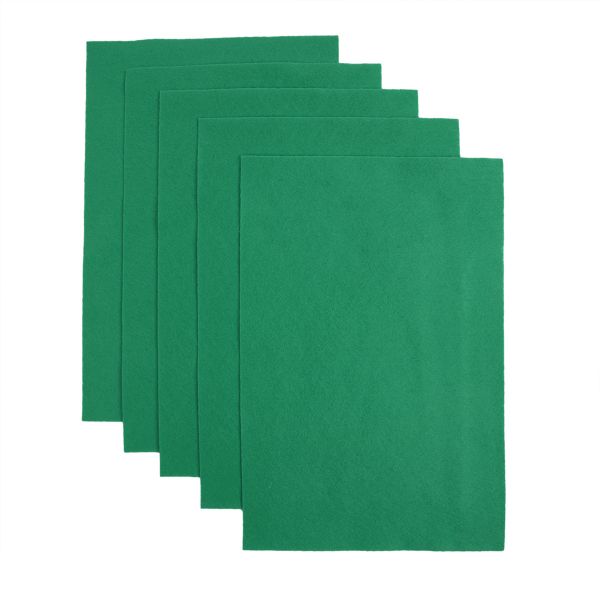 Фетр листовой 1 мм, 20х30 см, 5 шт, 049 т.зеленый, Blitz FKC10-20/30