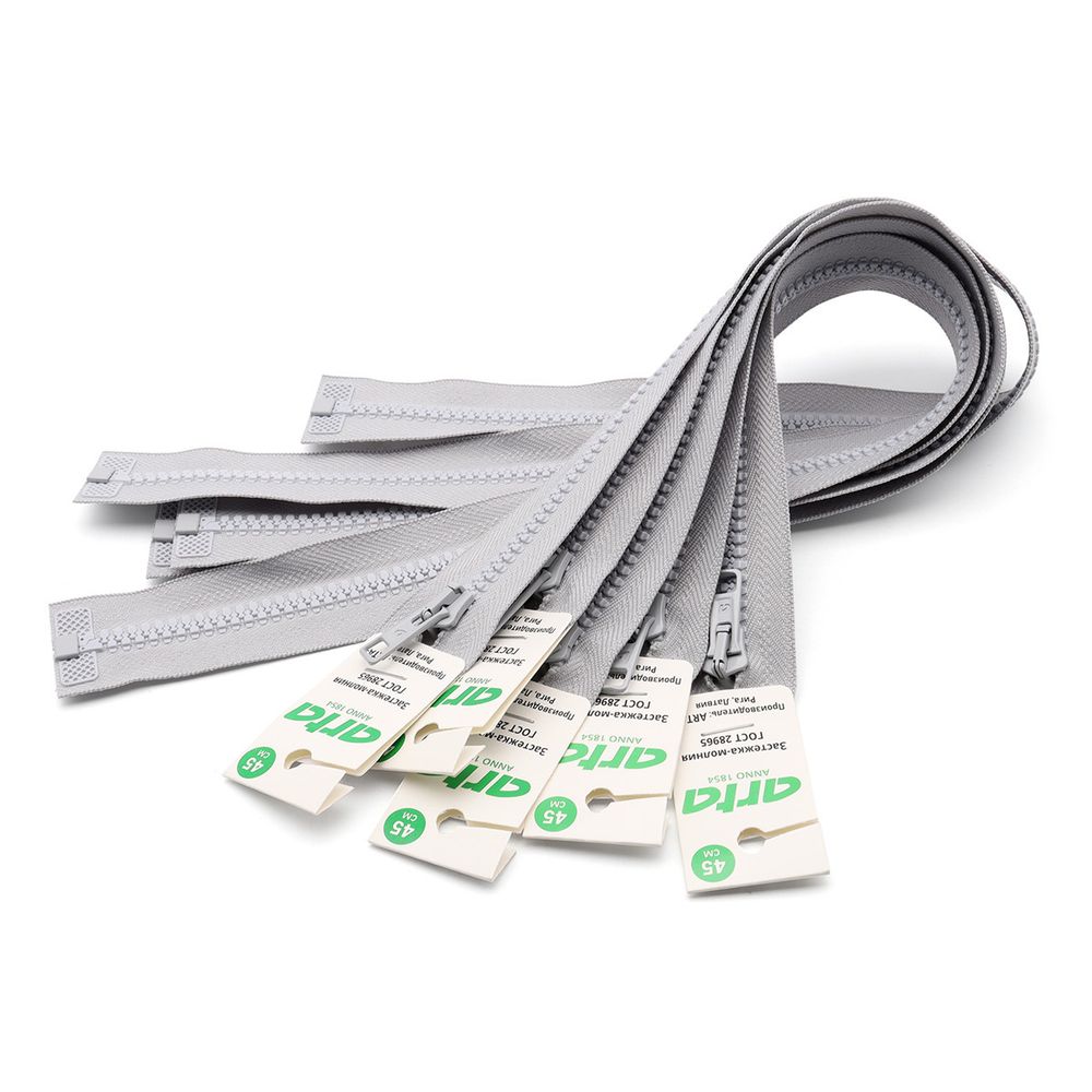 Молния трактор Arta Т6 (6 мм) 1 зам., разъем., 50 см, цв. 177 жемчуг, 5 шт