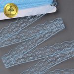 Кружево отделочное в стиле "трикотаж" 20 мм, диз. 280, цв.05 голубой, уп. 27,4 м