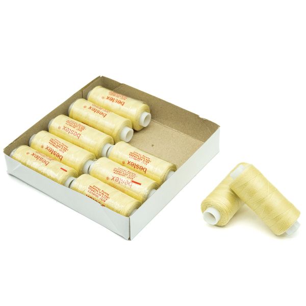 Нитки швейные бытовые Bestex 40/2, 365 м (400 ярд) / 10 кат., 012 кремово-зеленый