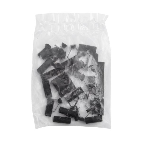 Наконечник для шнура металл 20,7х7 мм, металл, черная резина, 6660-0073, 20 шт