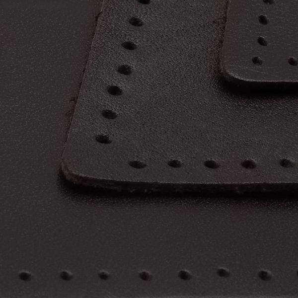 Набор заплаток пришивных из кожи, ромб 4х5,6см, 6х8,4см, 8х11,2см, с перфорацией, 3 шт (03 темно-коричневый), 9405