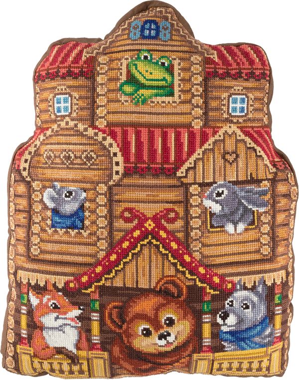 Набор для вышивания нитками Panna, Подушка Теремок, 35,5х44 см