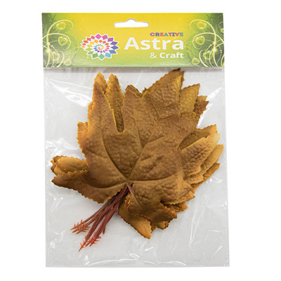 Кленовые листья, 9 шт, 6 Зелено-коричневые