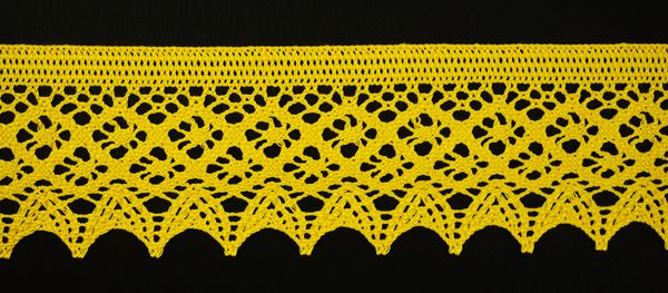 Кружево вязаное (тесьма) цв.оранжевый, 59 мм, 10 метров, 4133/030