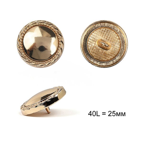 Пуговицы металлические на ножке 40L-25мм, С-ME330 цв.золото, 36 шт