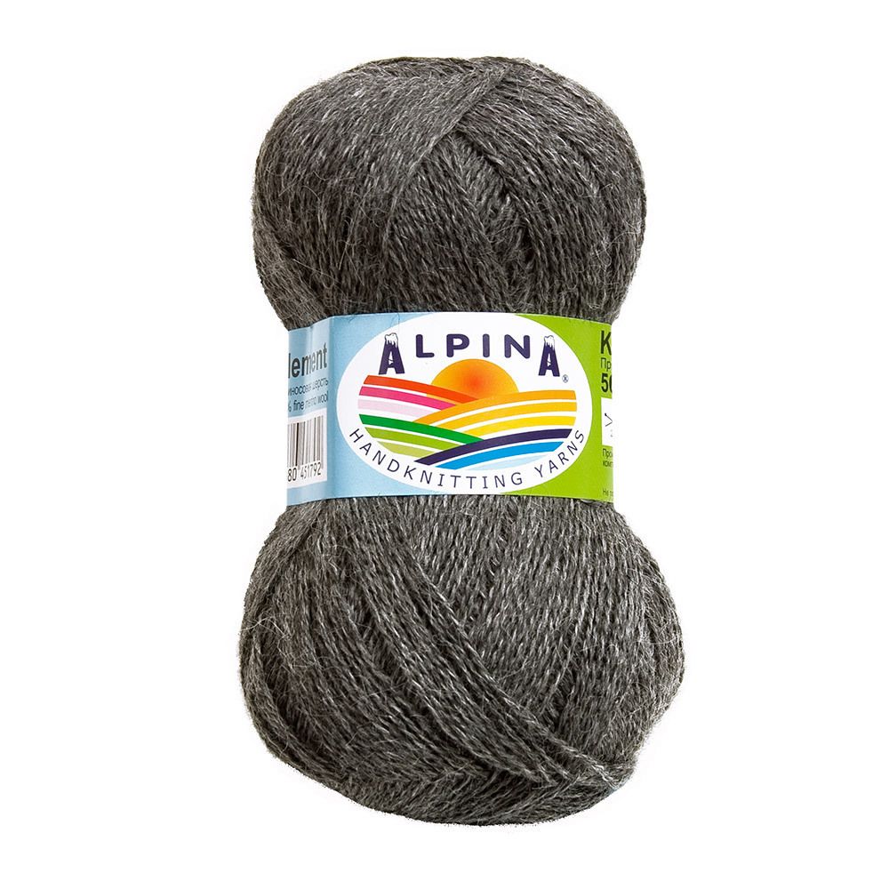 Пряжа Alpina Klement / уп.4 мот. по 50г, 300м, 08 серый