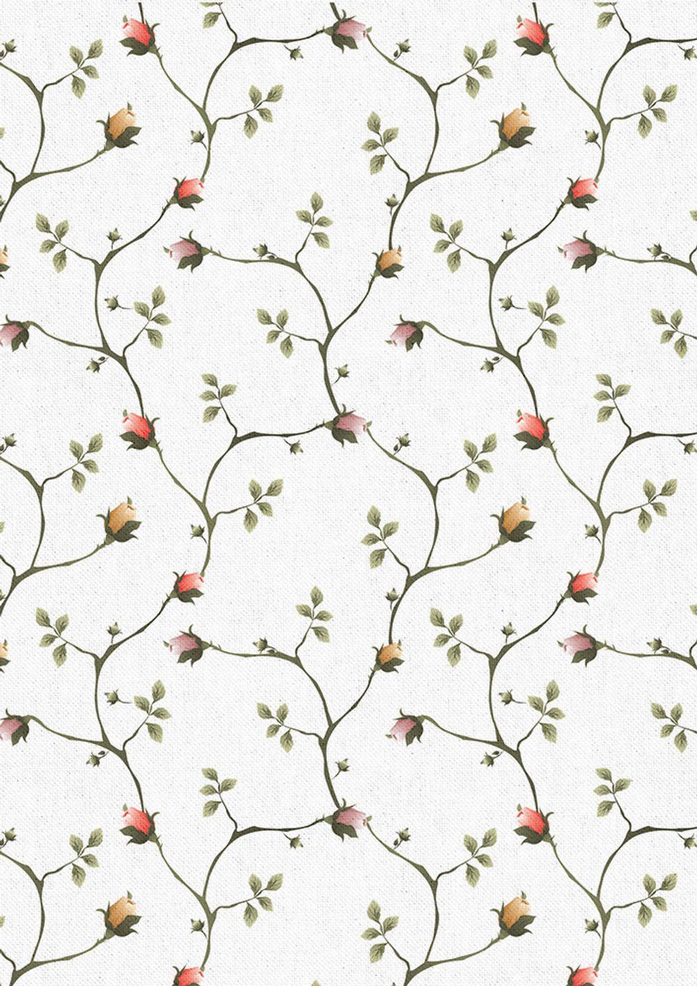 Ткань для пэчворка Peppy Версальские сады, рулон 112 см / 5 метров, ВС-06 белый, Peppy
