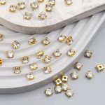 Хрустальные стразы в цапах/золото, 6мм, 40 шт, Astra&Craft, 01 прозрачный, 4AR169/176