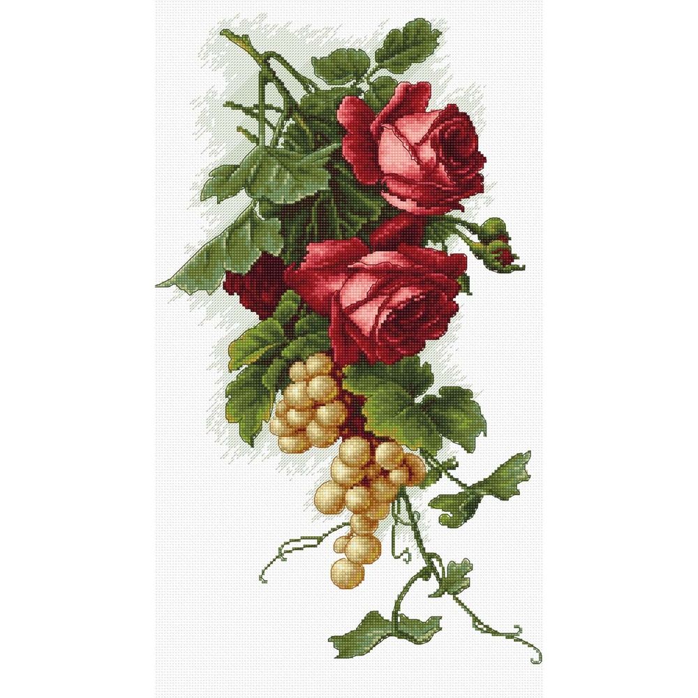 Luca-S, Красные розы с виноградом 20х33см