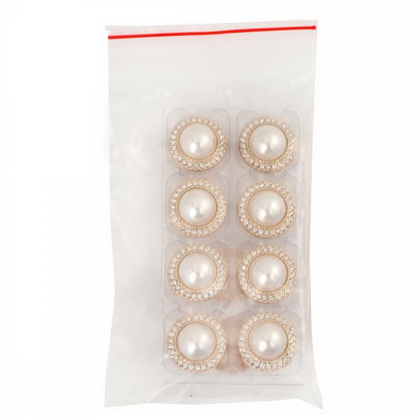 Пуговицы металлические на ножке 32L-20 мм, С-MP15 цв.золото/перламутр, 10 шт