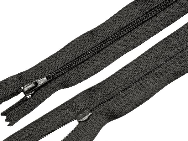 Молния спираль (витая) (цв.SBS) брючная Т4 (4 мм) 1 зам., н/раз., 20 см, автомат, S-417 т.серый, 100 шт