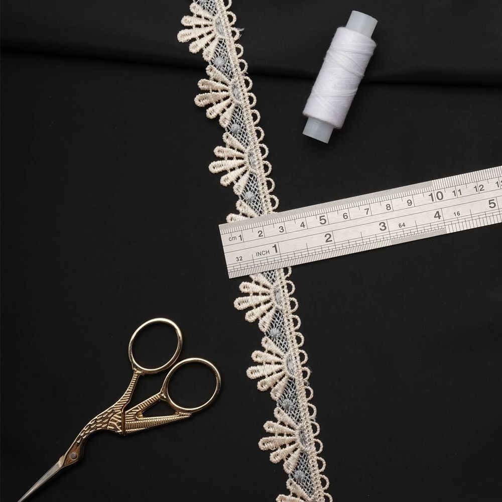 Кружево гипюр (плетёное) 30 мм / 13.7 метров, (интерьерное) голубой, 3AR2339