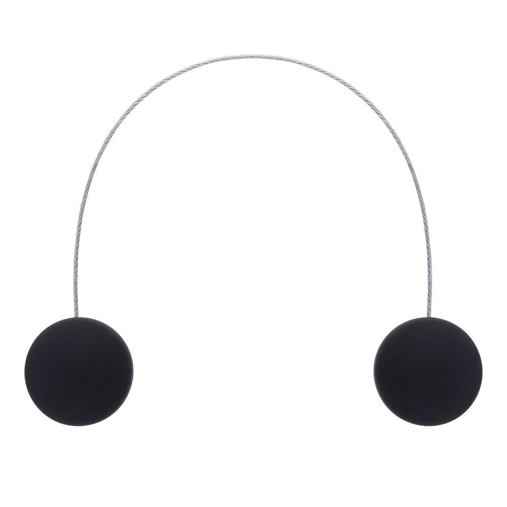 Магнитные клипсы с тросом (30см) d45, однотонные, гладкие (46 черный матовый), 1 шт