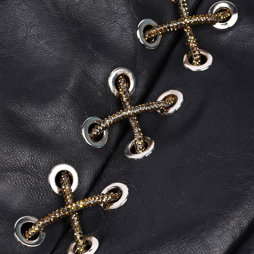 Шнурок для одежды со стразами ⌀4.0 мм, 130см TBY.1404 цв.золото уп.1шт