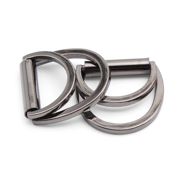 Полукольцо двойное металл внутр. 20 мм (внешн. 26х25 мм), 2 шт, олово черный никель, MT-1852