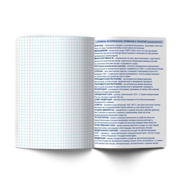 Тетрадь со справочным материалом Академия наук, A5 48 л. на скобе 60 г/м², белизна 90 %, 10 шт, клетка, 01277 Академия наук История, Светоч Т137