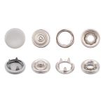 Кнопка рубашечная (джерси) закрытая ⌀9.5 мм, ≈144 шт, МЕТАЛЛ, эмаль, 523 св.серый матовый, NEW STAR