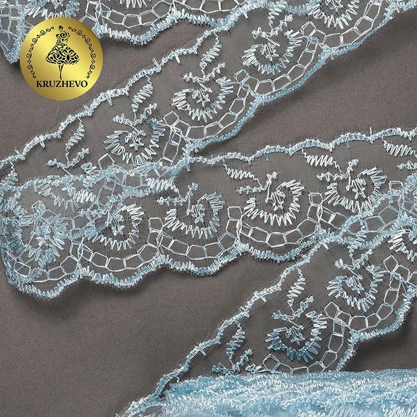 Кружево капроновое 45 мм / 9.14 м, TBS.30010 цв.047 (267) голубой, Kruzhevo