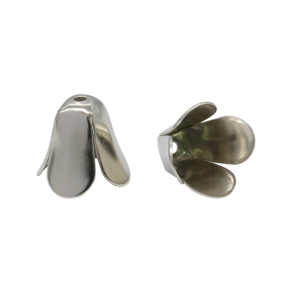 Шапочка для бусин, 12мм 30 шт/упак, Астра (Никель) 4AR201