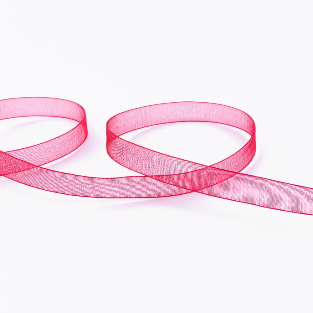 Лента капроновая (органза) 10.0 мм / 22.8±1 метра, 037 т.красный, Blitz OR-10