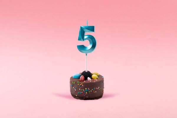 Свеча для торта Цифра 5, 12 шт, Boomzee BCD-12