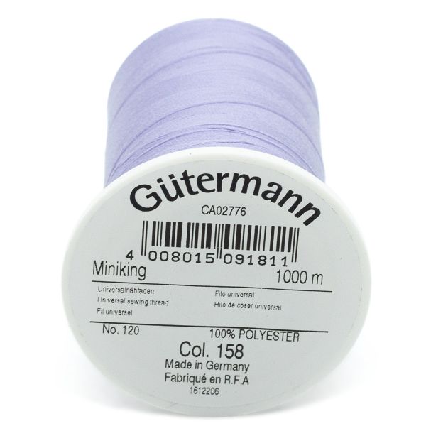 Нитки оверлочные Gutermann Miniking, 1000м, 158 св.сиреневый, 5 катушек