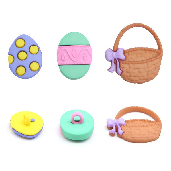Украшения пуговицы декоративные фигурки Пасха пластик, 10 штук, Dress It Up