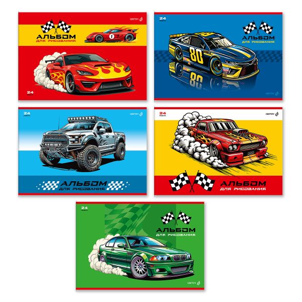 Альбом для рисования 100 г/м², A4 29.5х20.2 см, 24 л. на скобе 5 шт, 01701 Всегда первый, Светоч А254