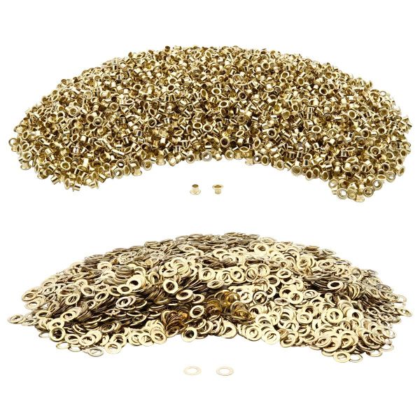 Люверсы металл ⌀_3.7 мм (внутр.), h4.56 мм (внутр.), №1.7, сталь, New Star, золото, уп.≈5000 шт