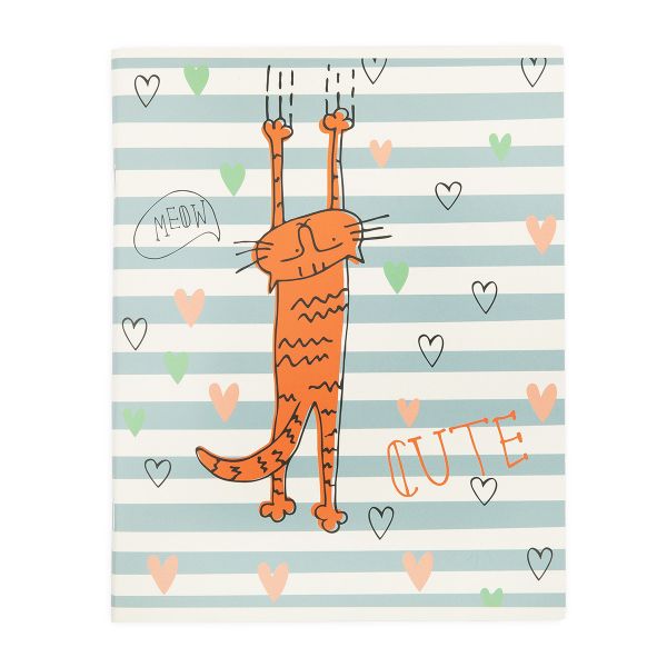 Тетрадь Забавные коты A5 96 л. на скобе 60 г/м², 6 шт, клетка, SVT 960321 01 Мяу, Светоч