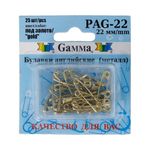 Булавки английские золото, 25 шт, 22 мм, Gamma PAG-22