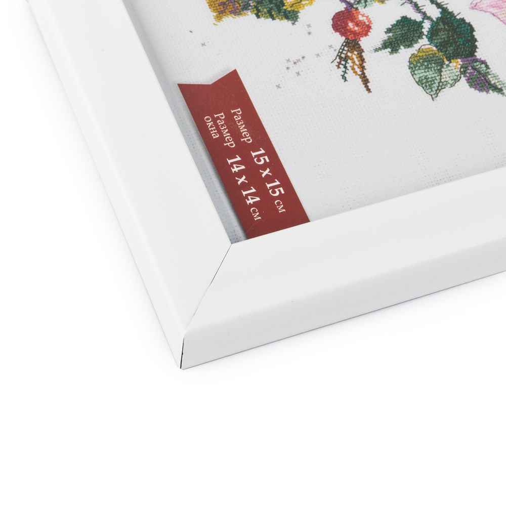 Рамка для картины (фото) пластик с оргстеклом 15х15 см, белый, Gamma ПРК-20