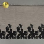 Кружево на сетке (вышитое) 270мм цв.телесный+чёрный, левая, 6,75м, Kruzhevo