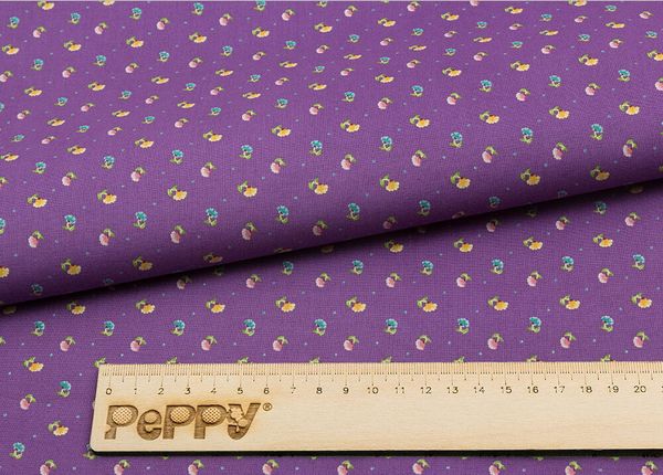 Ткань для пэчворка Peppy Нежная история, рулон 112 см / 5 метров, НИ-24 фиолетовый, Peppy
