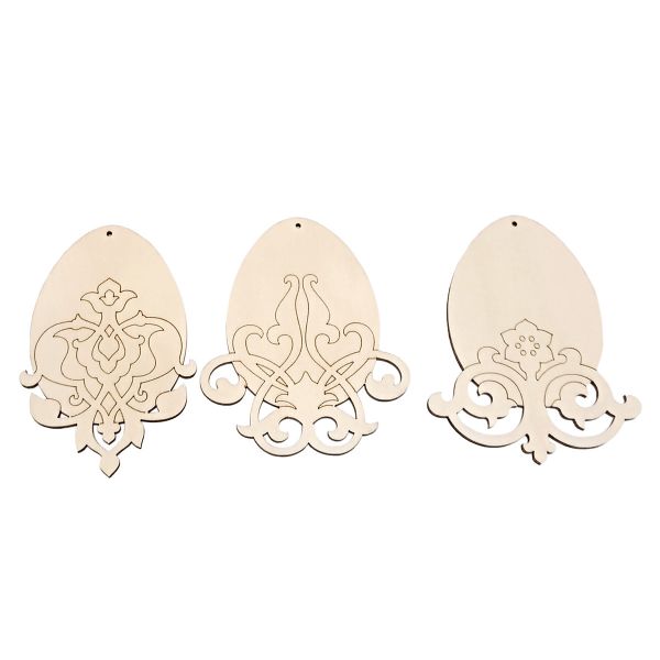 Заготовка из фанеры набор подвесок Пасхальные яйца 6х9х0.3 см, Mr.Carving ВД-1229