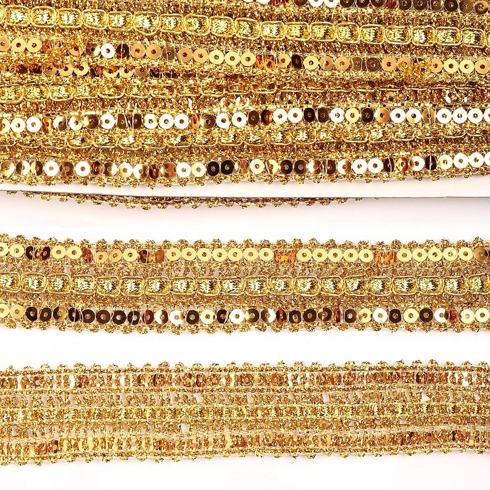 Тесьма отделочная 35 мм / 13.71 метров, TBY 902 цв.золото