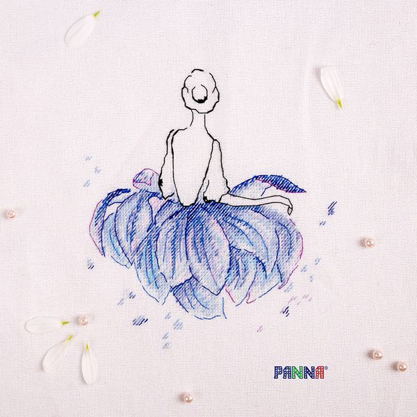 Набор для вышивания нитками Panna, Балерина, 20х20 см